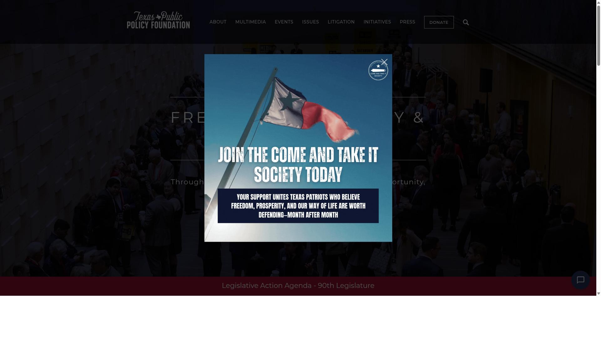 Texas for Defend Your Rights and Freedom website